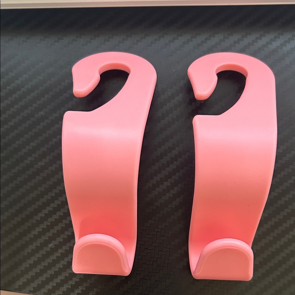 Pink Car Seat Headrest Hooks set of 2 - Picture 3 of 3